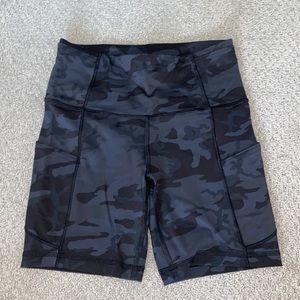 camo lululemon biker shorts